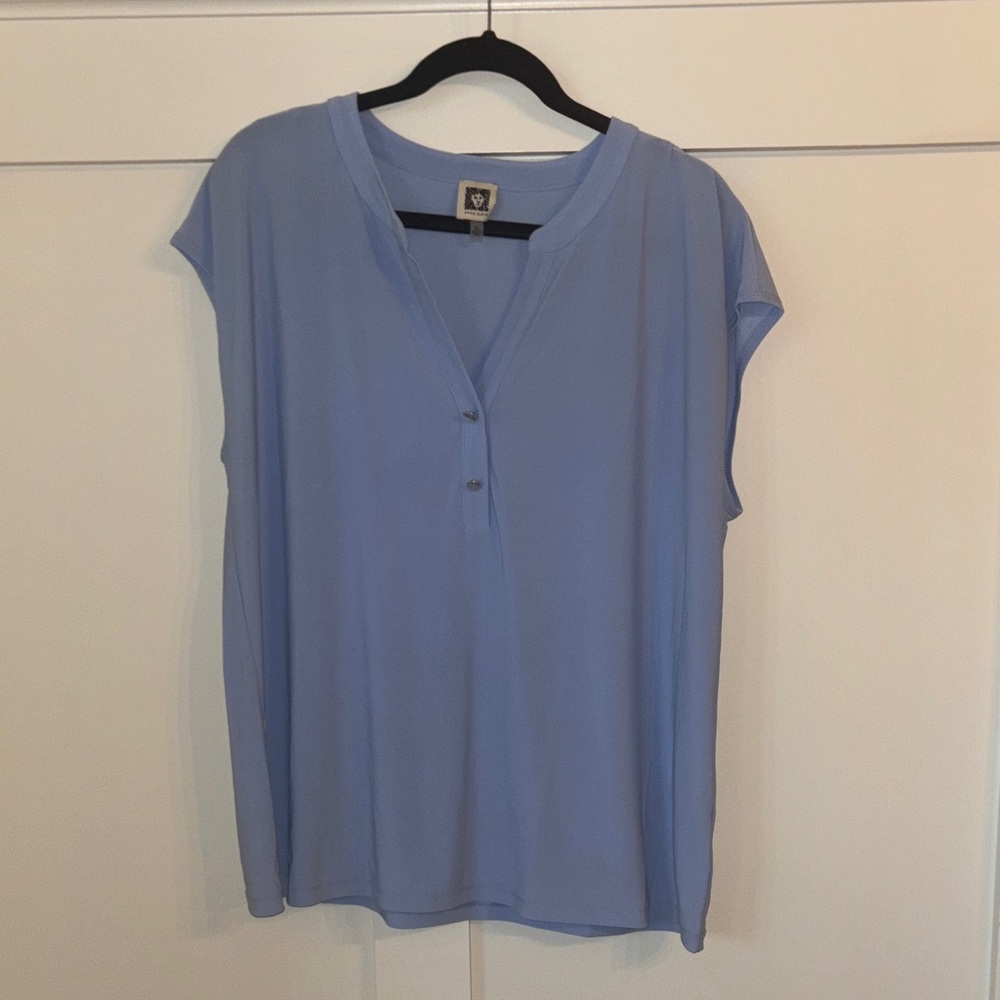 Anne Klein Light Blue Buttoned Blouse